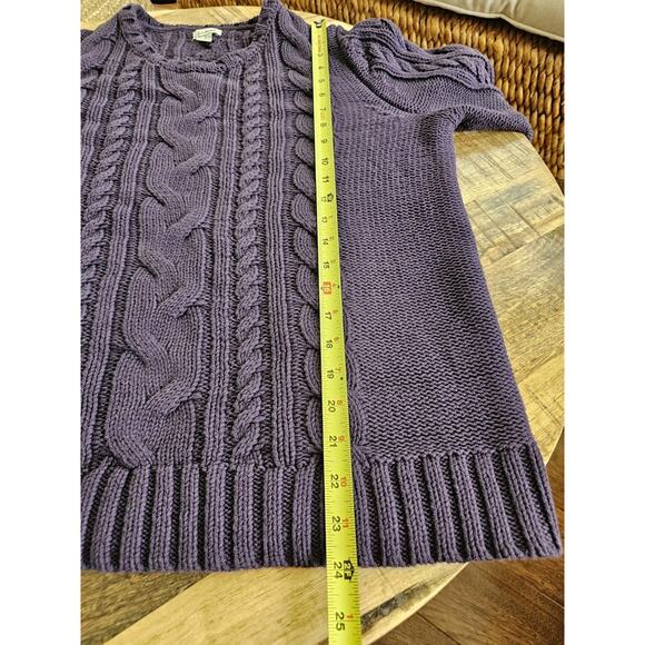 L.L Bean Double L Crewneck Cable-Knit Sweater Women's L Fisherman Heavy - Picture 10 of 10